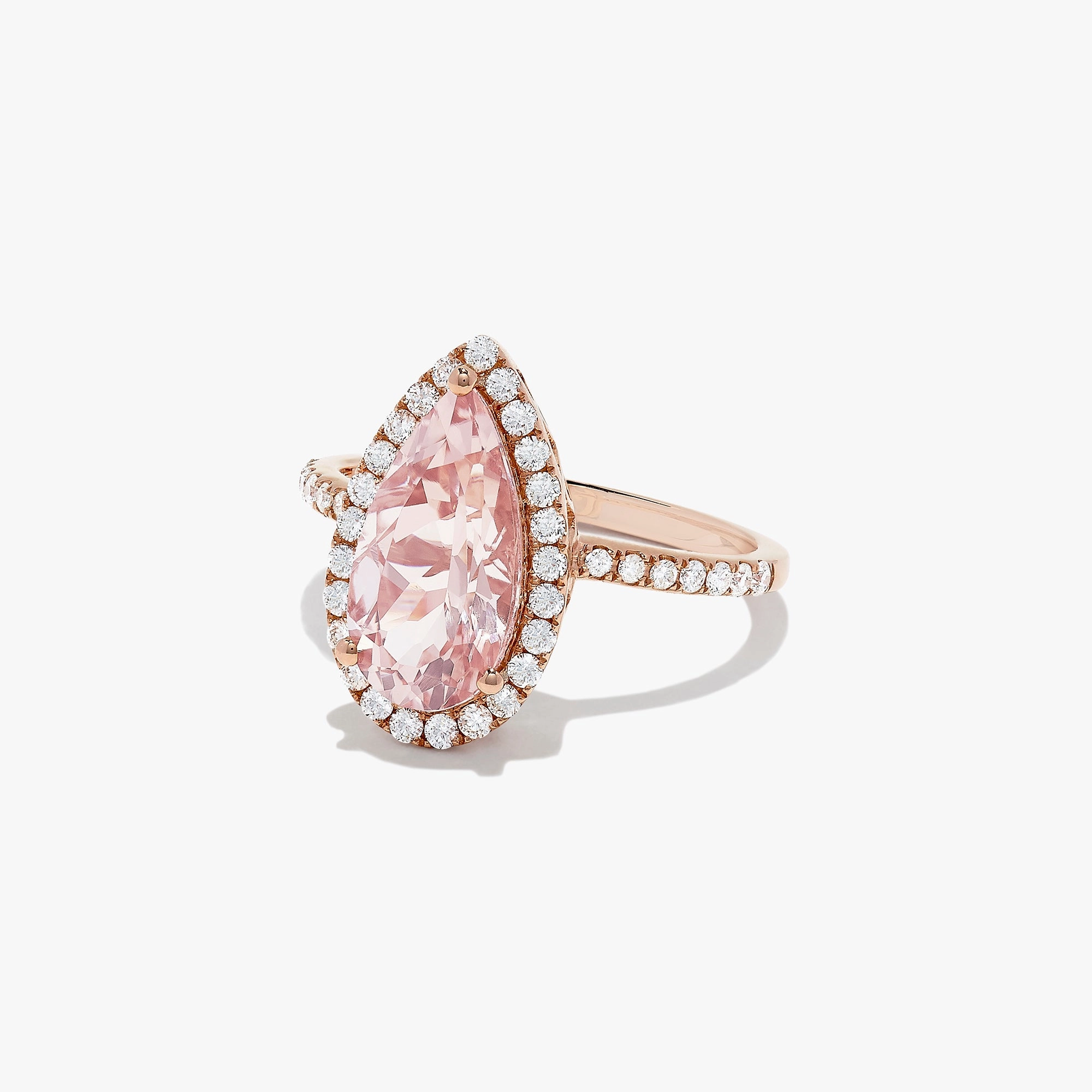 Blush 14K Rose Gold Morganite and Diamond Ring, 3.04 TCW