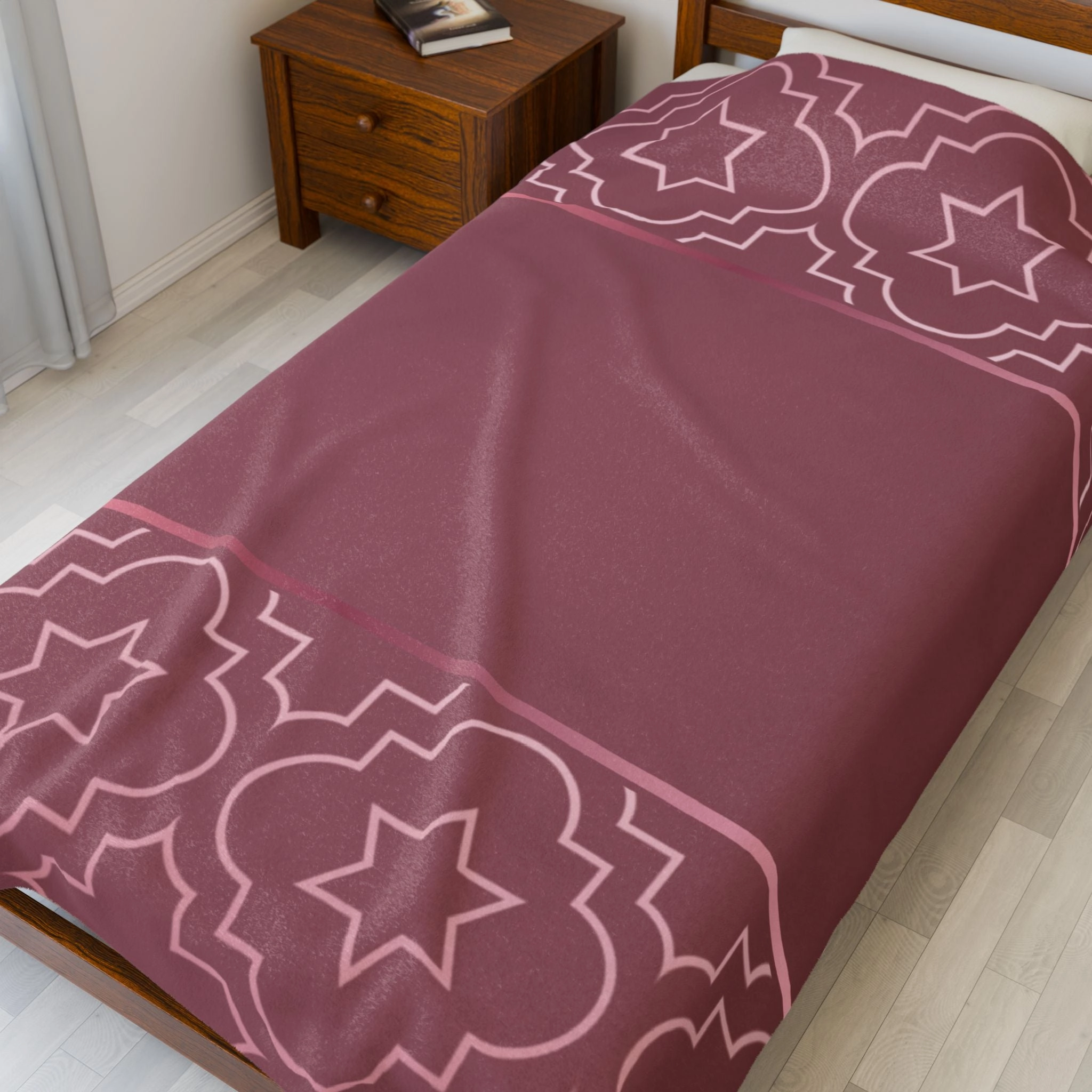 Blush of Rose Velveteen Plush Blanket