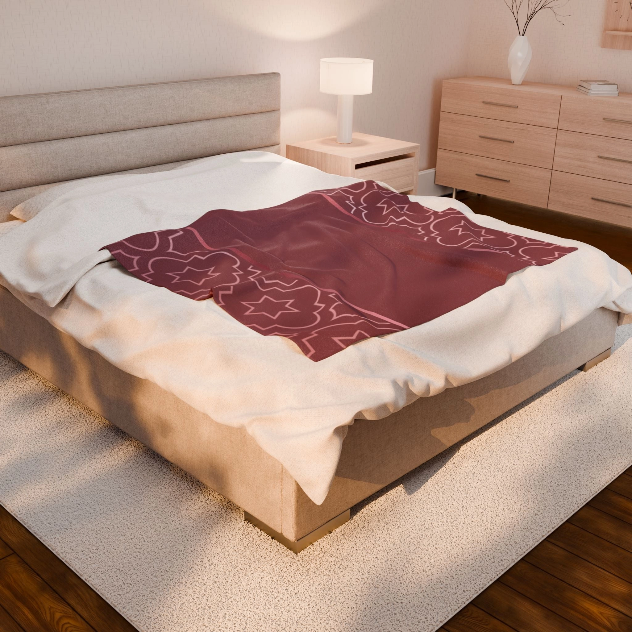 Blush of Rose Velveteen Plush Blanket