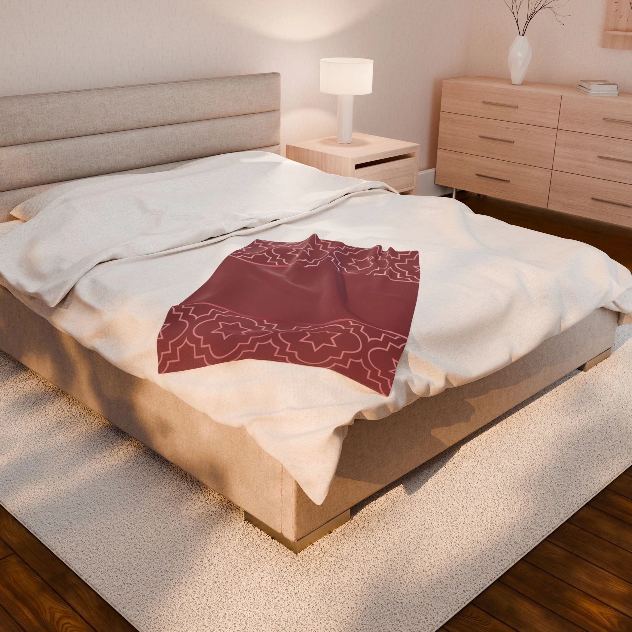 Blush of Rose Velveteen Plush Blanket