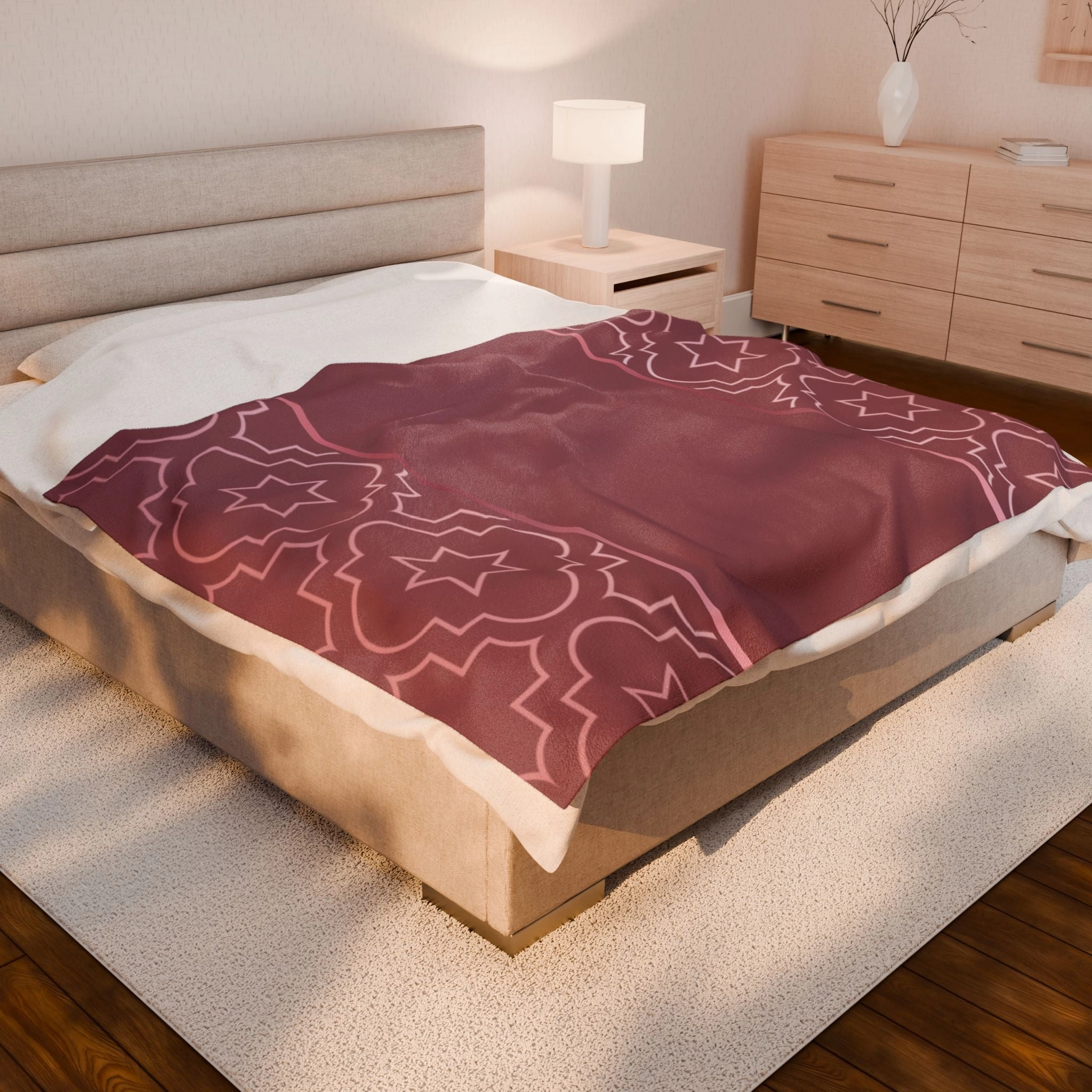 Blush of Rose Velveteen Plush Blanket