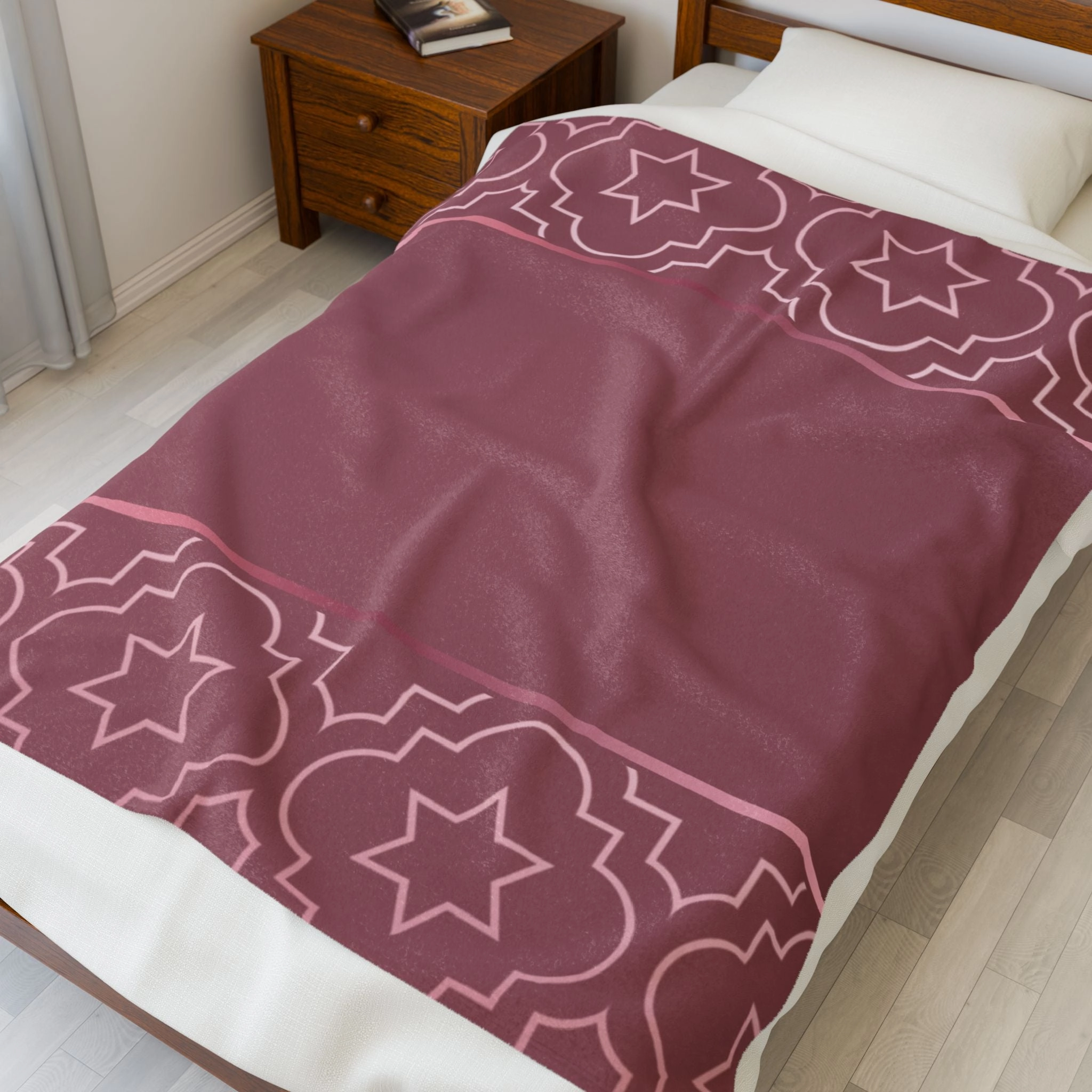 Blush of Rose Velveteen Plush Blanket