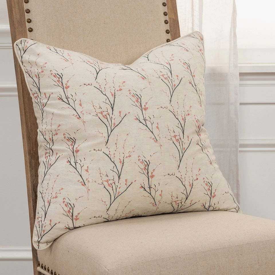 Blush Tiny Floral Buds Throw Pillow