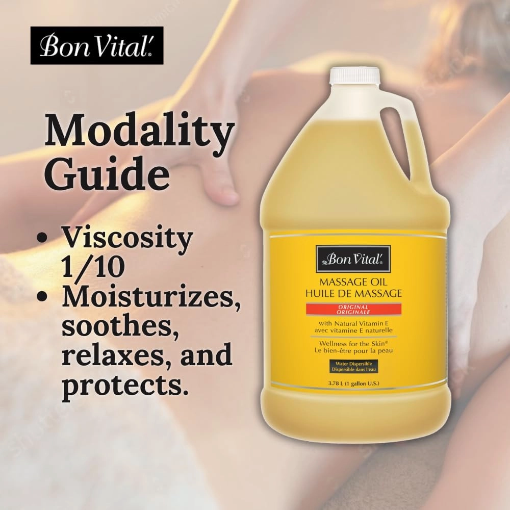 Bon Vital' Original Massage Oil for a Versatile Massage Foundation to Relax Sore Muscles and Repair Dry Skin, Best Massage Oil on Market, Unbeatable Consistency and Quality, 1 Gal, Label may Vary