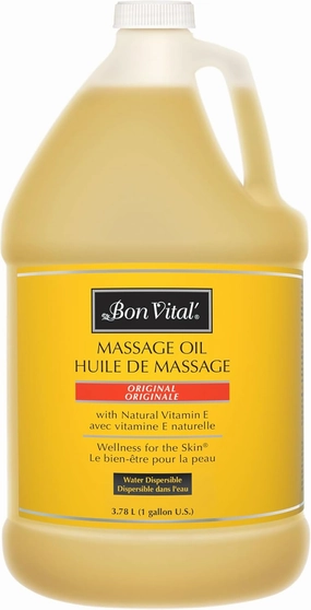 Bon Vital' Original Massage Oil for a Versatile Massage Foundation to Relax Sore Muscles and Repair Dry Skin, Best Massage Oil on Market, Unbeatable Consistency and Quality, 1 Gal, Label may Vary