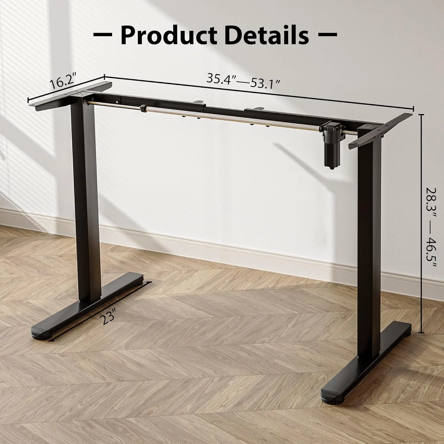 BONTEC Electric Standing Desk Frame, Height Adjustable Sit Stand Desk Base Ergonomic (Single Motor)