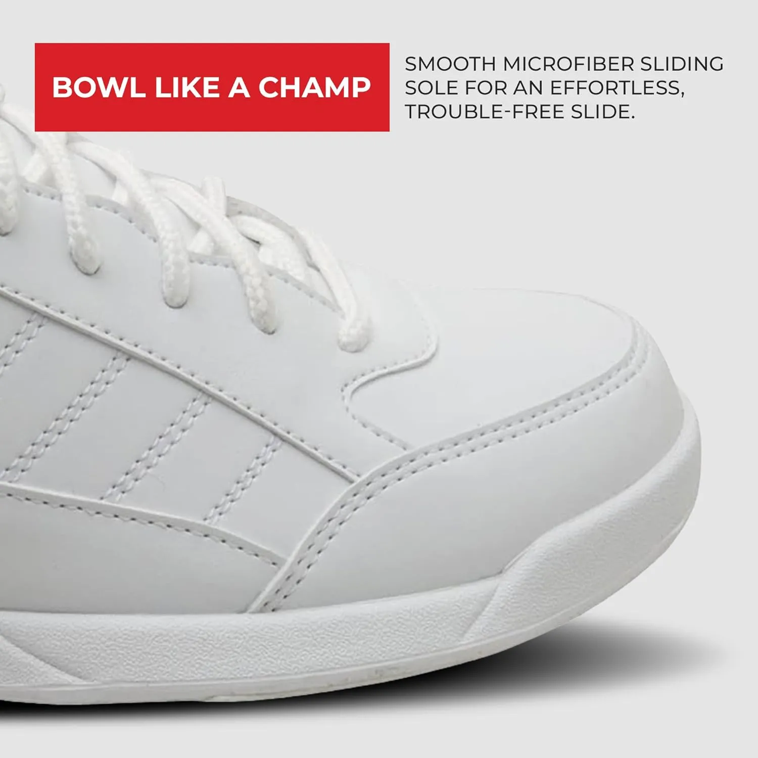 BSI Youth Girls 433 Sport Bowling Shoe - Lightweight Leather Shoes with Cushioned Support, White, Kids