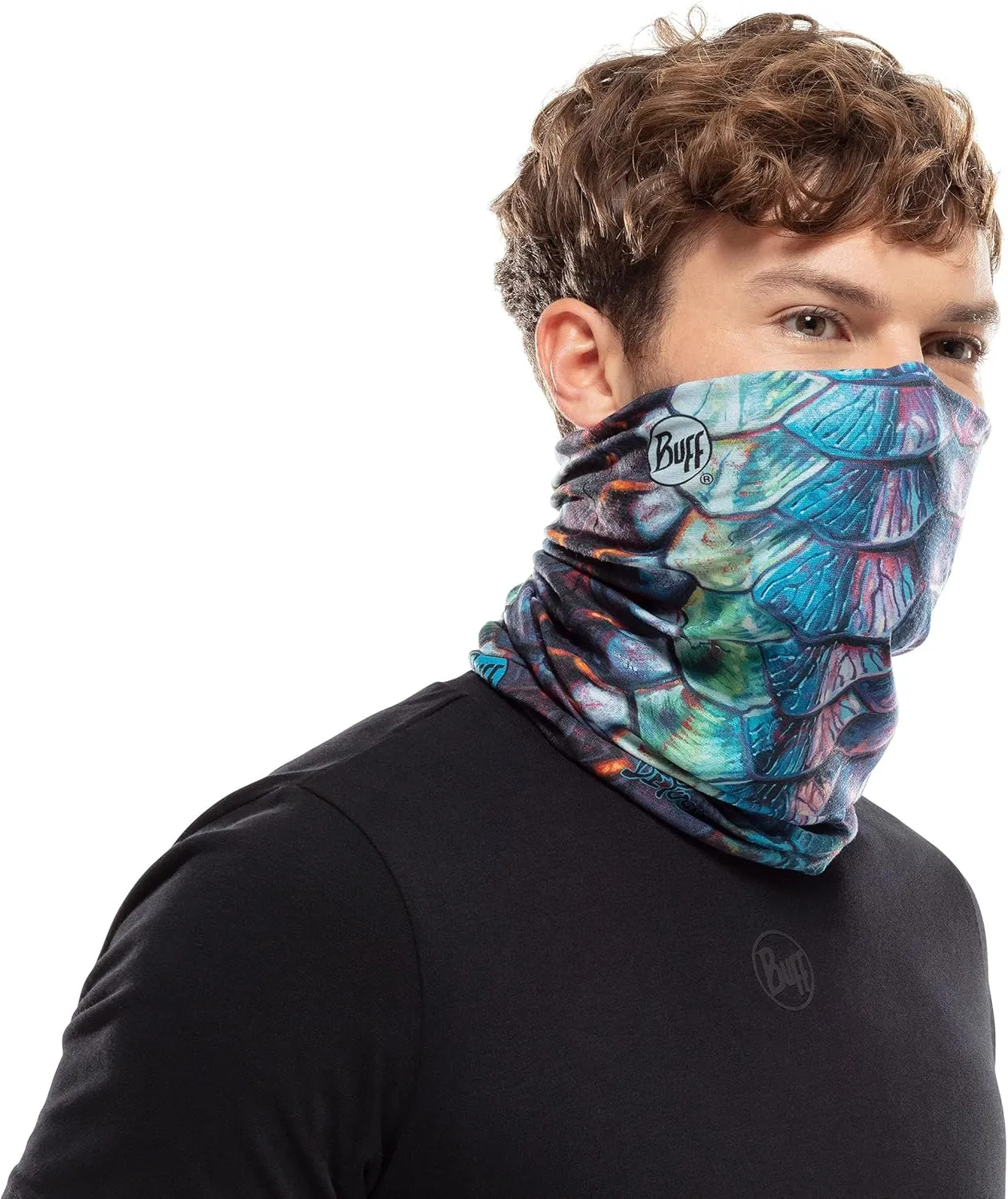 BUFF CoolNet UV Neck Gaiter, UPF 50 Sun Protection, Breathable, Versatile, Quick Dry Face Mask, Fishing Designs, Adult Size