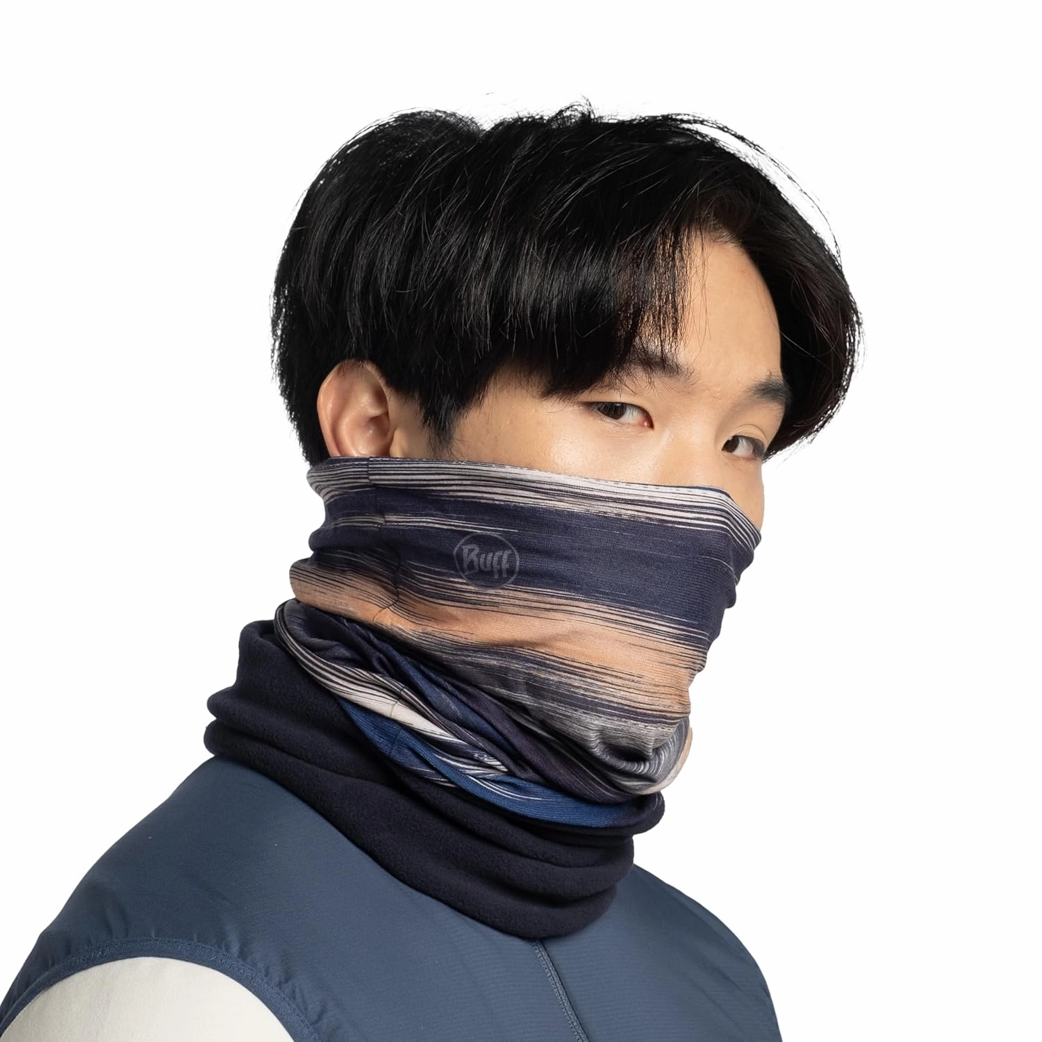 BUFF Polar Neck Gaiter, Cold Weather Neckwear, Thermal Insulated Fleece, UPF 50 Sun Protection, Breathable, Arky Navy, Adult Size
