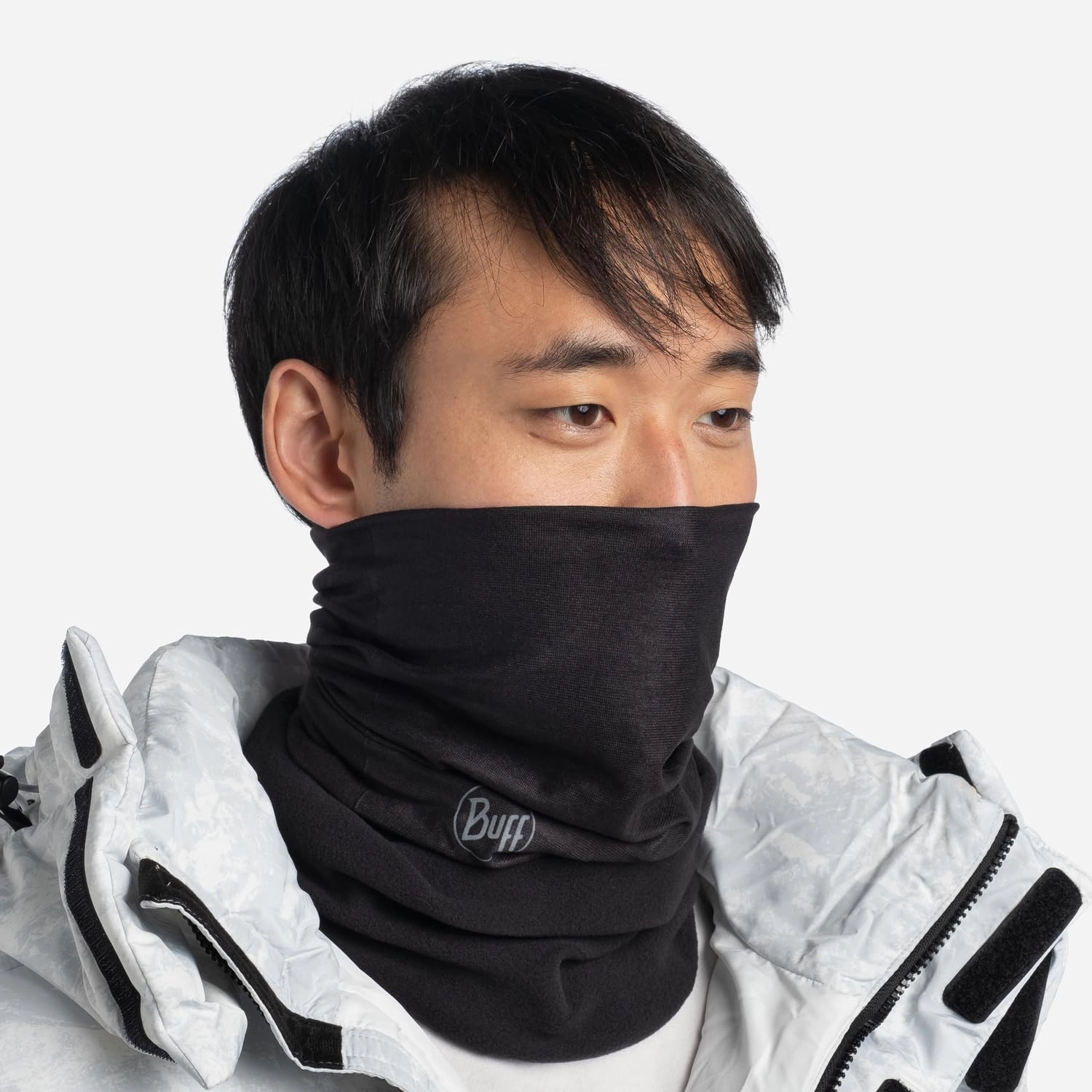 BUFF Polar Neck Gaiter, Cold Weather Neckwear, Thermal Insulated Fleece, UPF 50 Sun Protection, Breathable, Solid Black, Adult Size