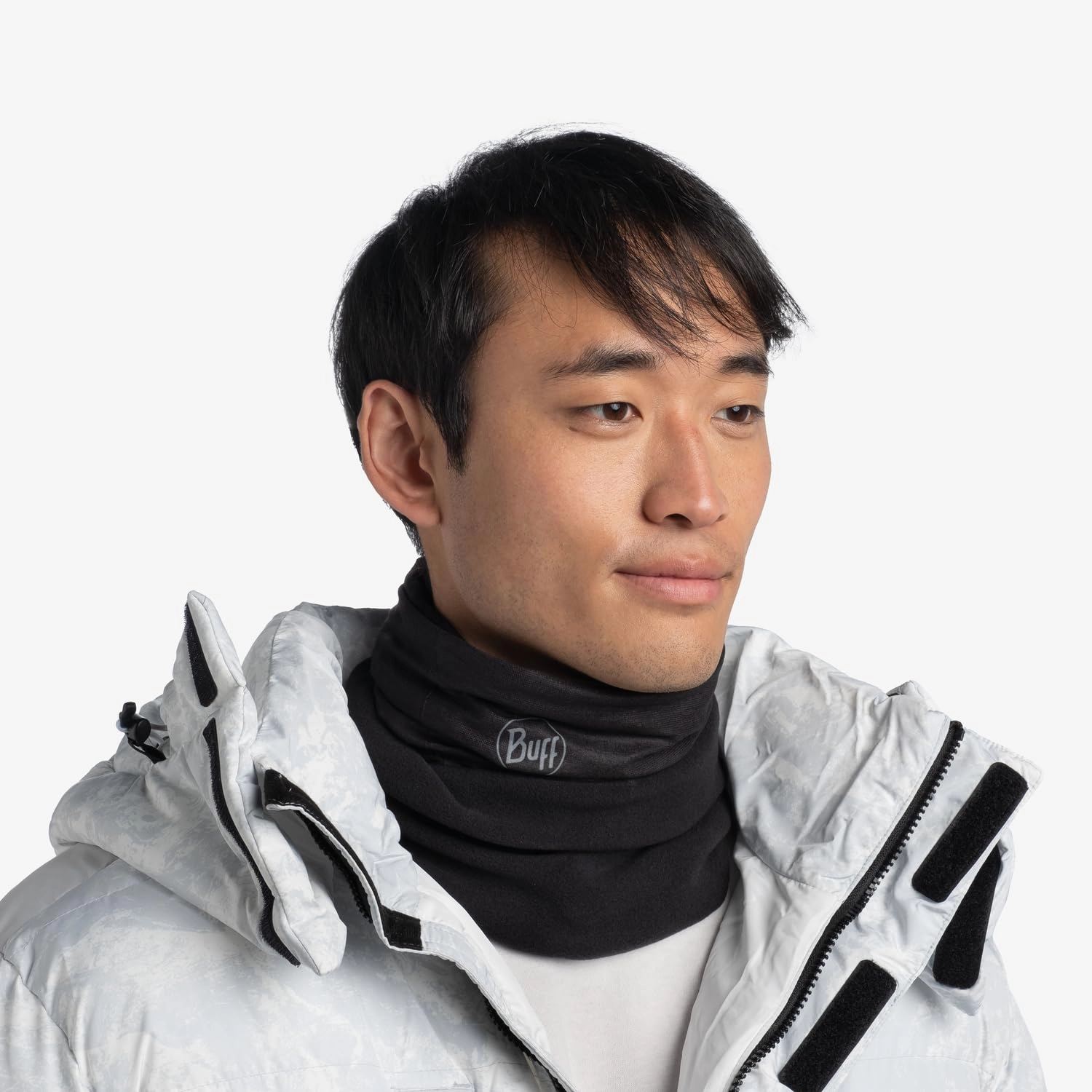 BUFF Polar Neck Gaiter, Cold Weather Neckwear, Thermal Insulated Fleece, UPF 50 Sun Protection, Breathable, Solid Black, Adult Size