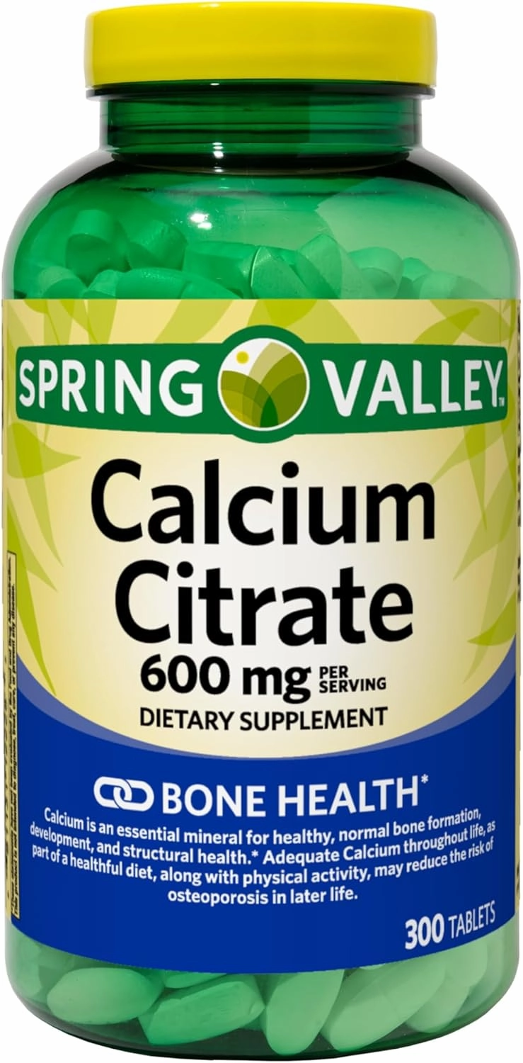 Calcium Citrate 600mg Tablets - Pure Calcium Citrate Supplement, 300 Count - Supports Bone Health and Wellness, Citrato de Calcio, High Absorption Calcium 600 mg