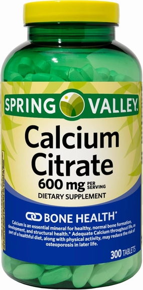 Calcium Citrate 600mg Tablets - Pure Calcium Citrate Supplement, 300 Count - Supports Bone Health and Wellness, Citrato de Calcio, High Absorption Calcium 600 mg