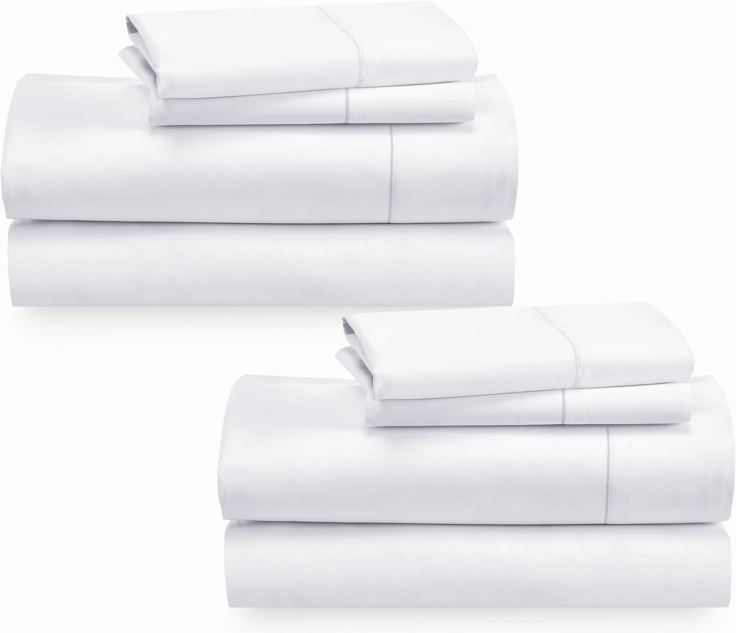 California Design Den 2-Pack Sheet Sets King Size - 400 Thread Count 100% Cotton Sateen - Extra Soft, Breathable & Cooling Sheets, Wrinkle Resistant, 2 Sets of Deep Pocket Bed Sheets - Bright White