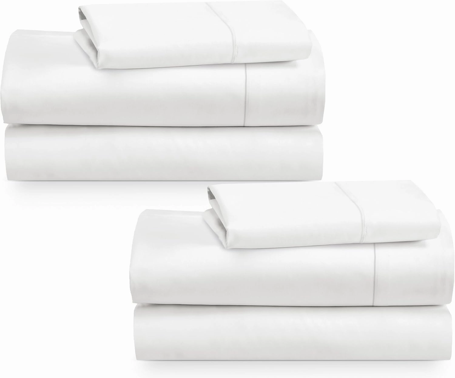 California Design Den 2-Pack Twin Size Bed Sheets Cotton - 400 Thread Count 100% Cotton Sateen - Soft, Breathable & Cooling Sheets, Wrinkle Resistant, 2 Sets of Deep Pocket Bed Sheets - Antique White