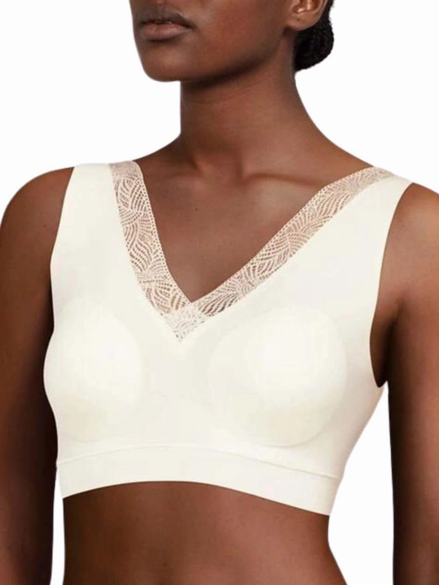 Chantelle SoftStretch Wire Free Bra Stretch Lace Seamless Underwear Lingerie Ivory