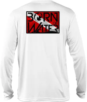 Circling Hammerhead Shark Dive Flag Shirt: UV UPF  50 Long Sleeve