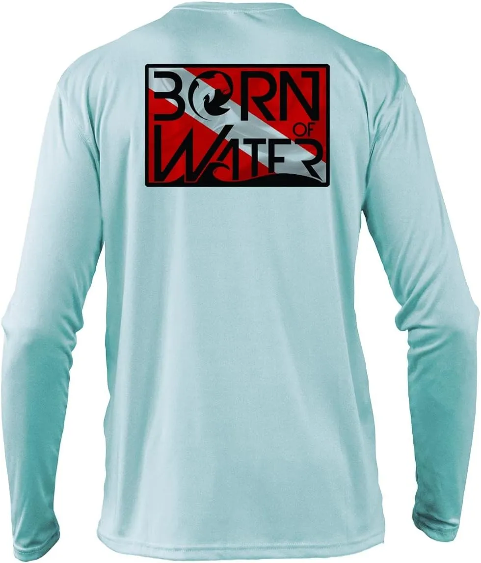 Circling Hammerhead Shark Dive Flag Shirt: UV UPF  50 Long Sleeve