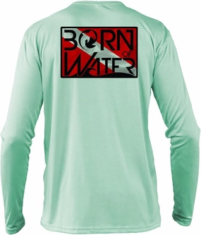 Circling Hammerhead Shark Dive Flag Shirt: UV UPF  50 Long Sleeve