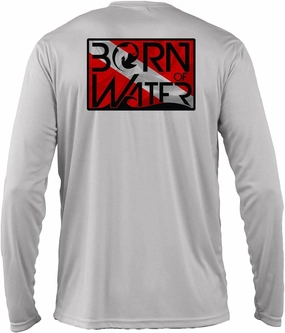 Circling Hammerhead Shark Dive Flag Shirt: UV UPF  50 Long Sleeve