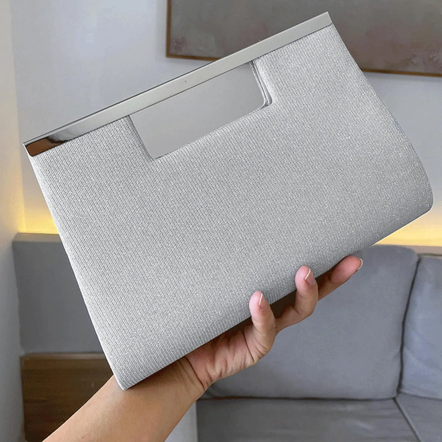 Clutch Purses for Women, Glitter Bride Crossbody Shoulder Bag Elegant Satin Evening Handbags for Wedding, Party