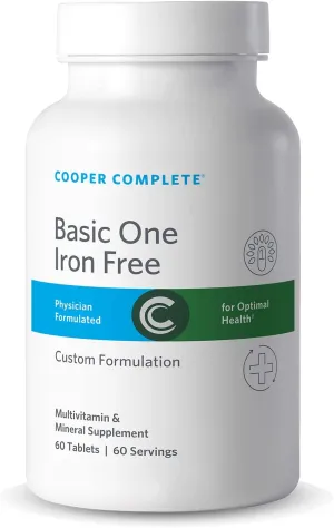 Cooper Complete - One a Day Complete Multivitamin Without Iron - Daily Multivitamin and Mineral Supplement - 60 Day Tablets per Bottle. Pack of 1