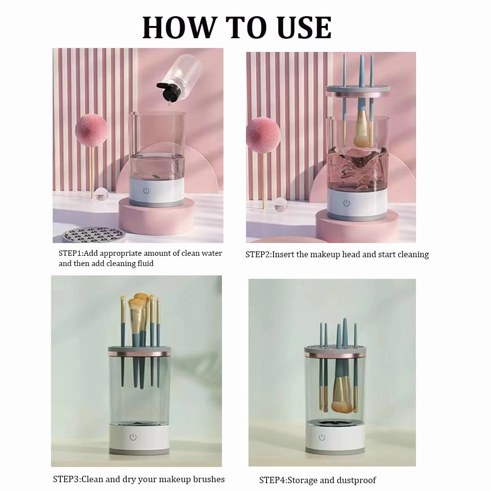 Cosmetic Brush Cleaner,Brush Cleaner Charging/Plug-in,The Cozy Luna Brush Cleaner,Make Up Brushes Cleaner Cozy Luna,CozyLuna Makeup Brush Cleaner (Charge,White)