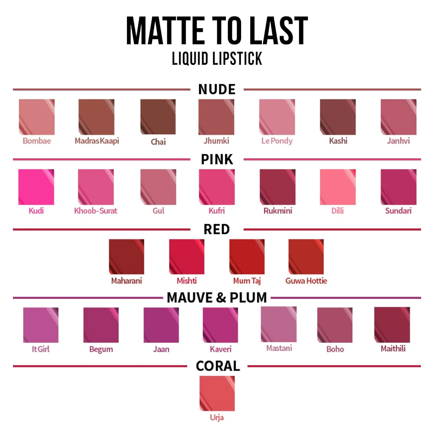 Cosmetics Matte to Last Transfer Proof Liquid Lipstick - Lip Makeup with Intense Color Payoff - Long Lasting Lip Product - 01 Bombae - 0.16 oz