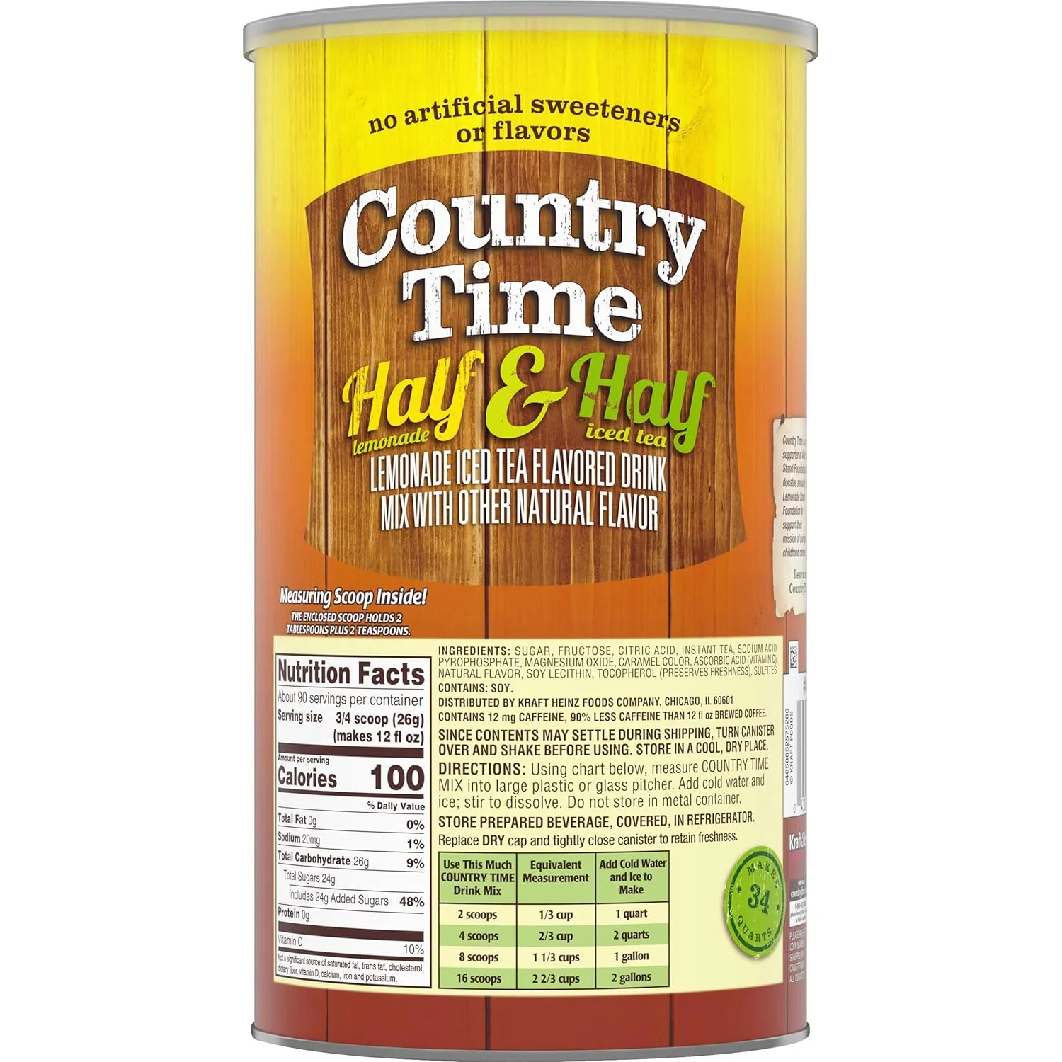 Country Time Half Lemonade & Half Iced Tea Drink Mix (82.5 oz Canister)