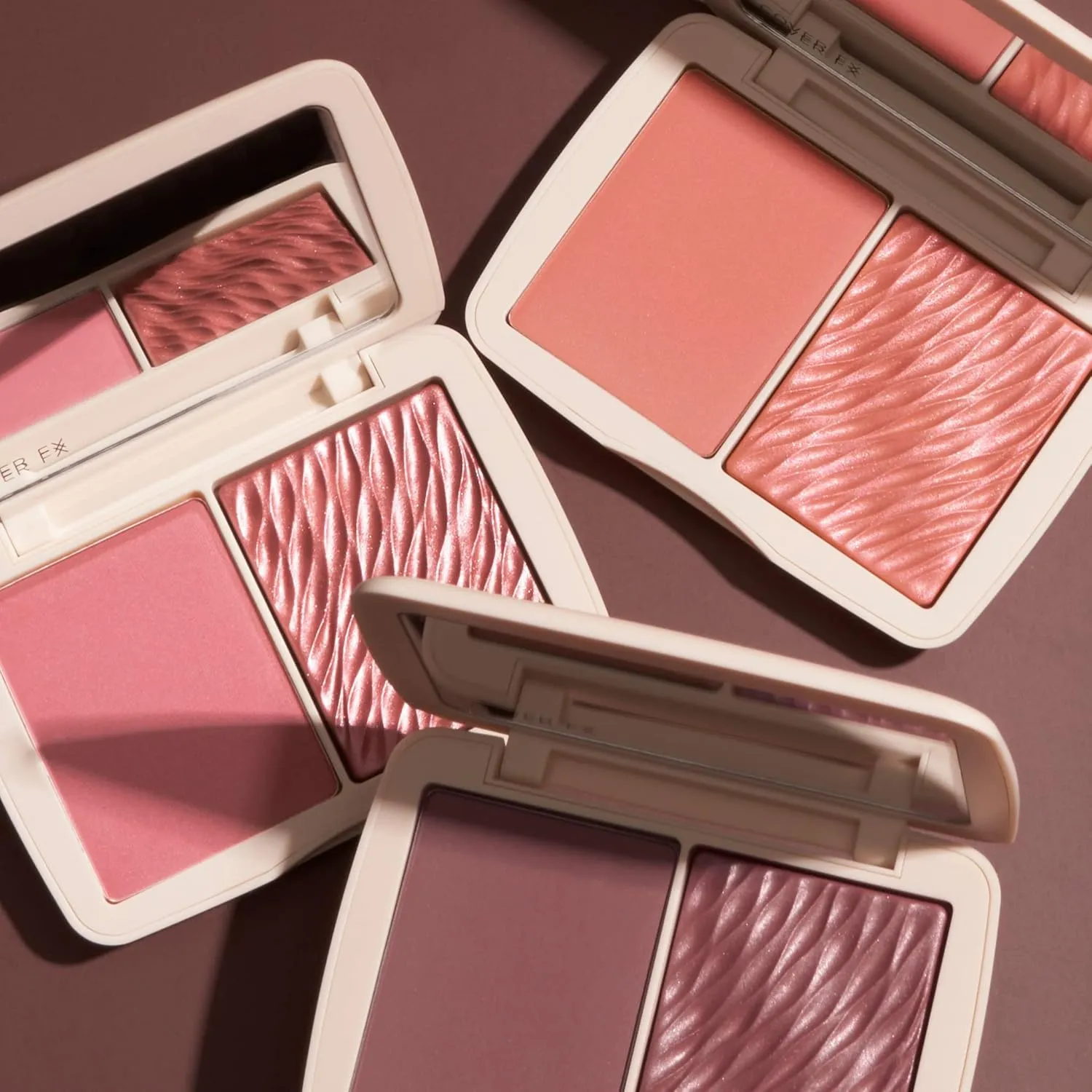 COVER FX Monochromatic Powder Blush Duo - Warm Honey: Bronzed Rose - Matte   Shimmer Finish - Create Custom, High Impact Color