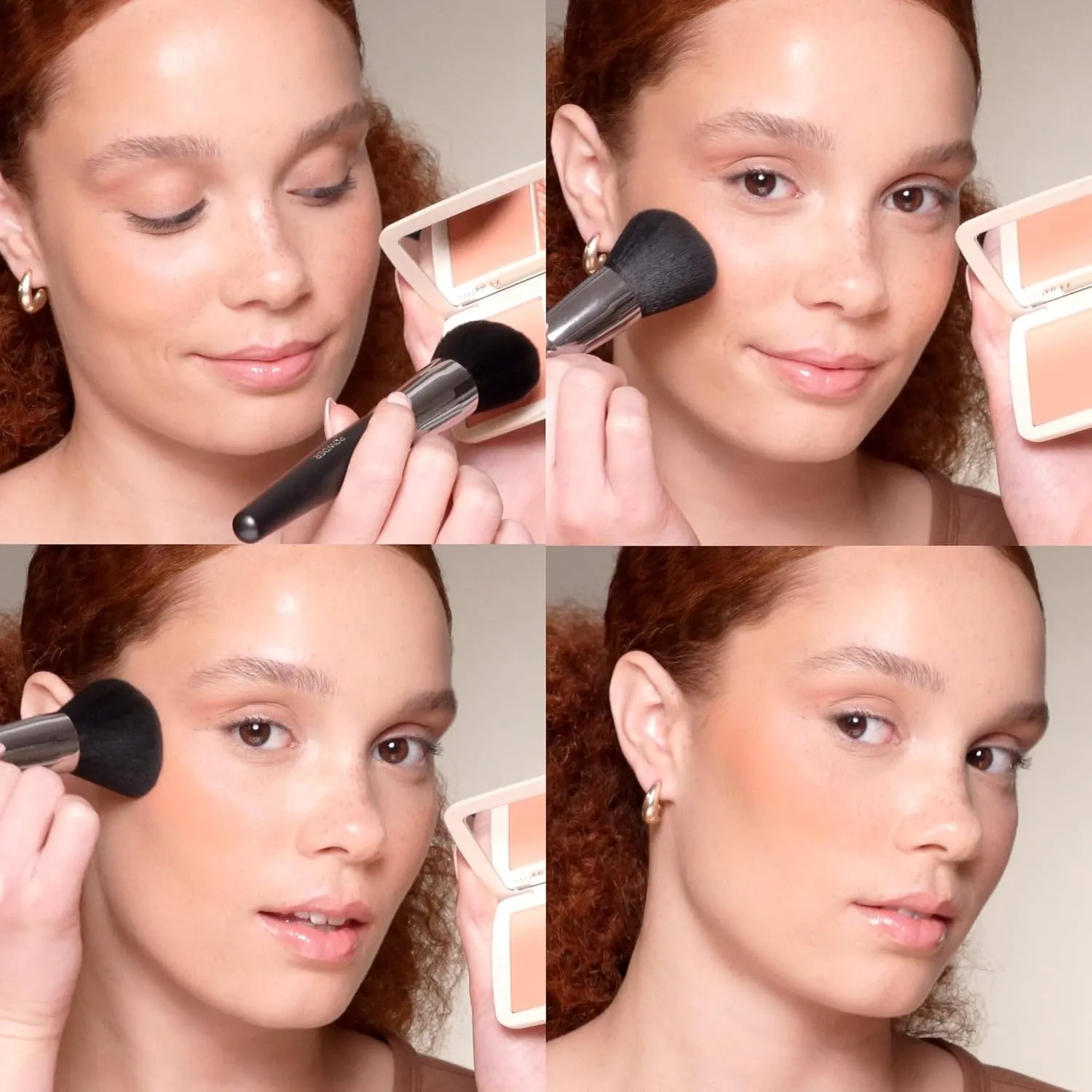 COVER FX Monochromatic Powder Blush Duo - Warm Honey: Bronzed Rose - Matte   Shimmer Finish - Create Custom, High Impact Color