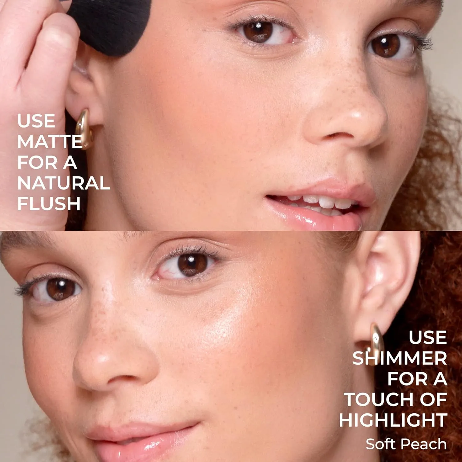 COVER FX Monochromatic Powder Blush Duo - Warm Honey: Bronzed Rose - Matte   Shimmer Finish - Create Custom, High Impact Color