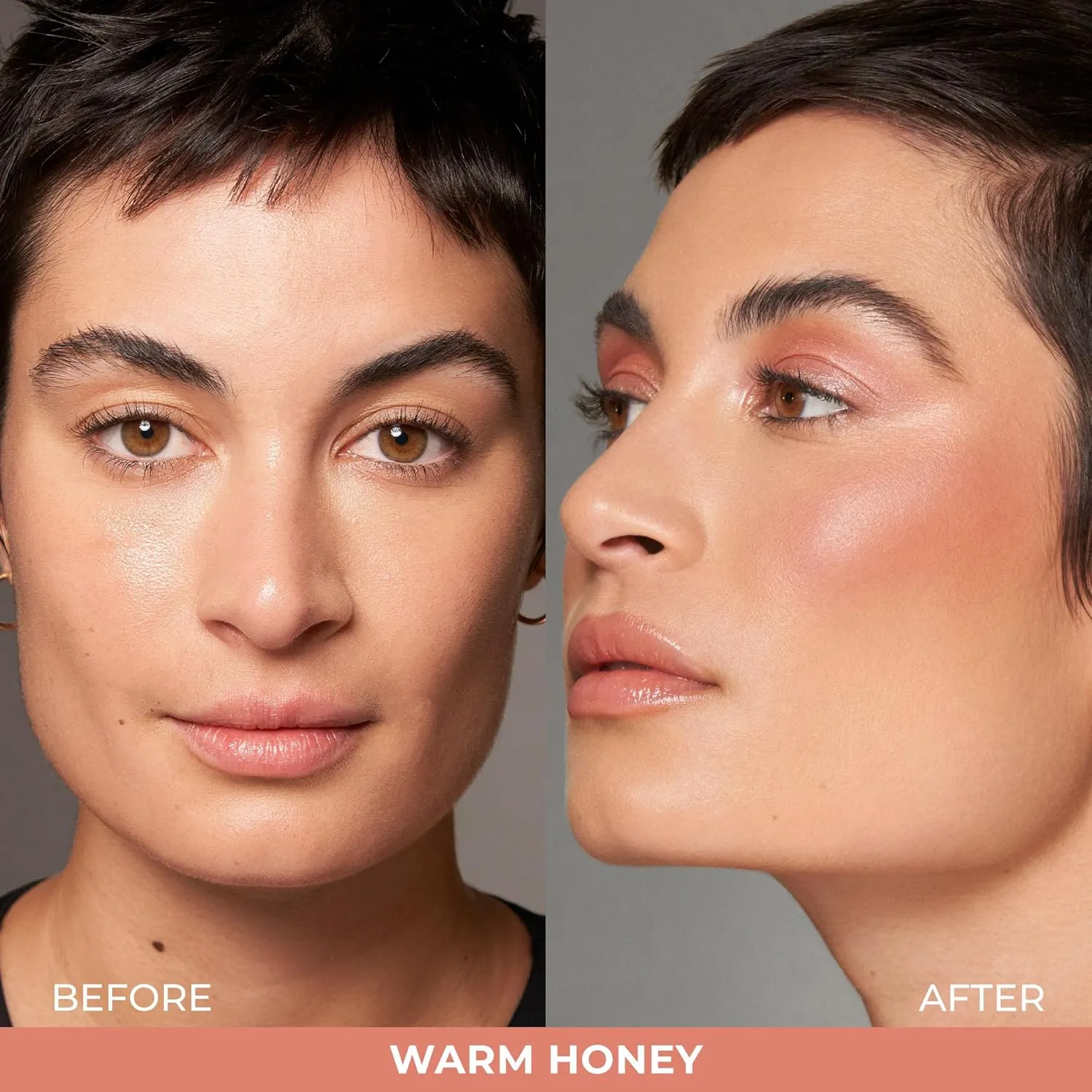COVER FX Monochromatic Powder Blush Duo - Warm Honey: Bronzed Rose - Matte   Shimmer Finish - Create Custom, High Impact Color