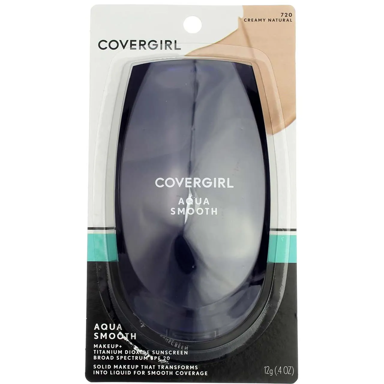 CoverGirl Smoothers AquaSmooth Compact Foundation, Creamy Natural [720] 0.40 oz (Pack of 4)