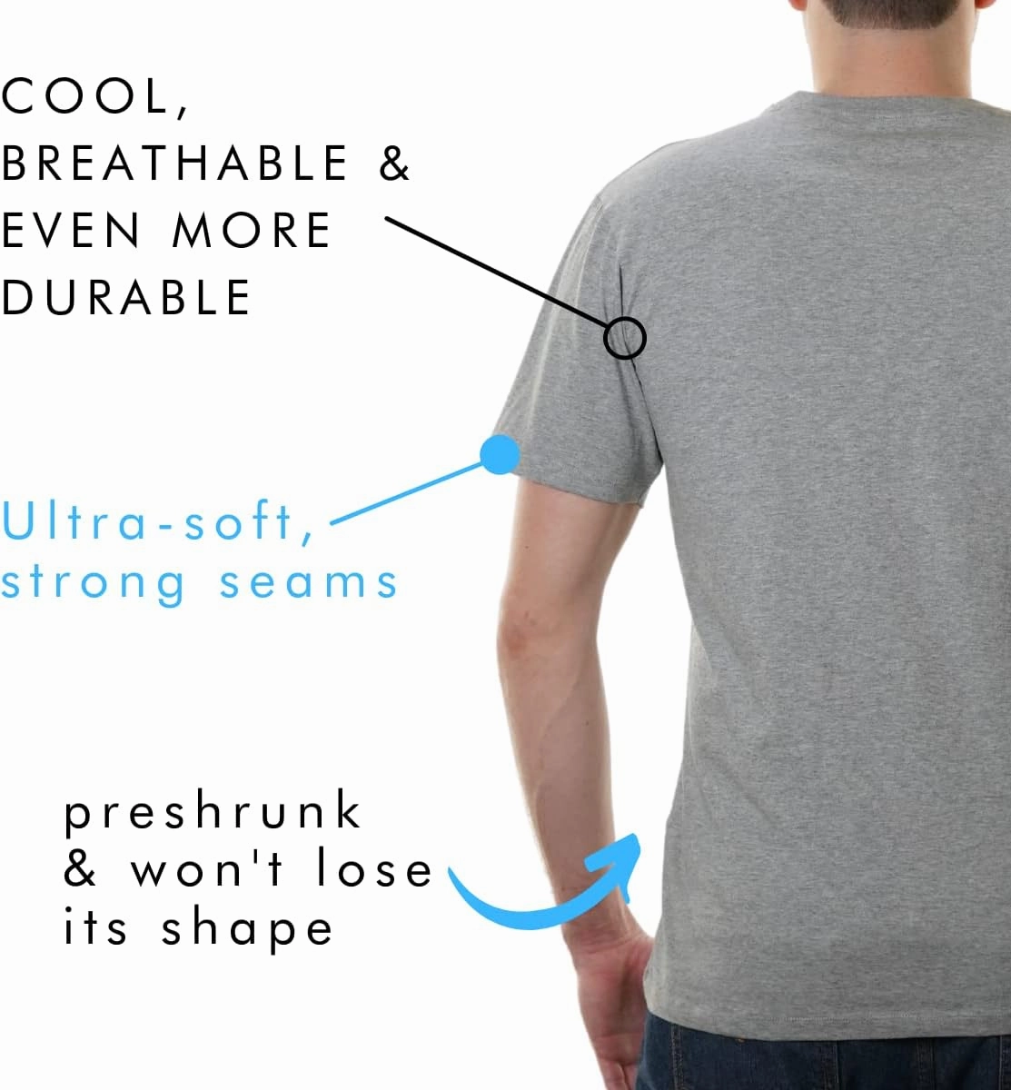 Crewneck 100% Certified Organic Cotton, Soft Shirts for Men