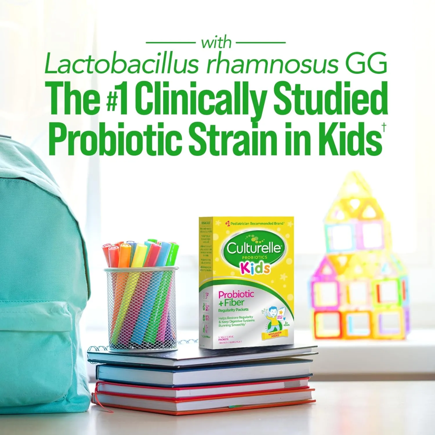 Culturelle Kids Probiotic   Fiber Packets (Ages 1 ) - 24 Count - Digestive Health & Immune Support - Helps Restore Regularity (Packaging may vary)