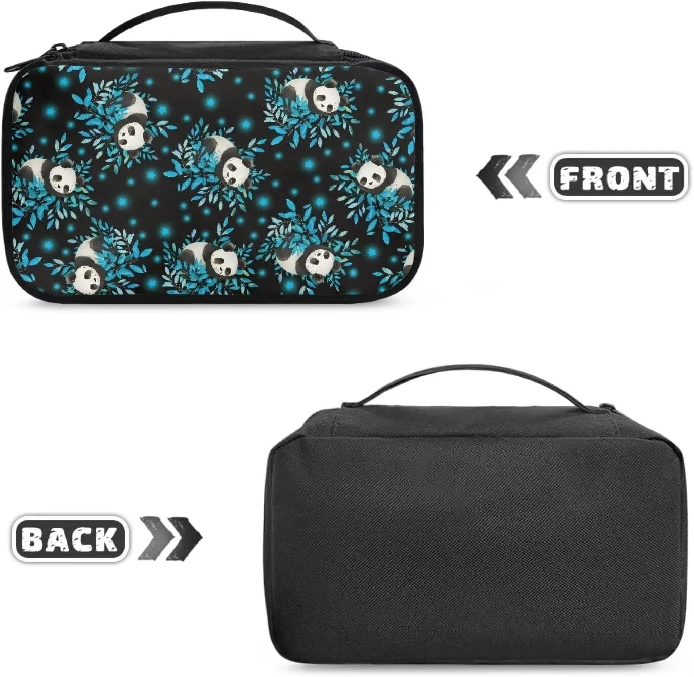Cute Panda Makeup Bag with Brush Compartment Makeup Bag Small Cosmetic Bag for Purse Lightweight Cosmetic Train Case Zipper Pouch for Skin Care Products,Cosmetic Accessories