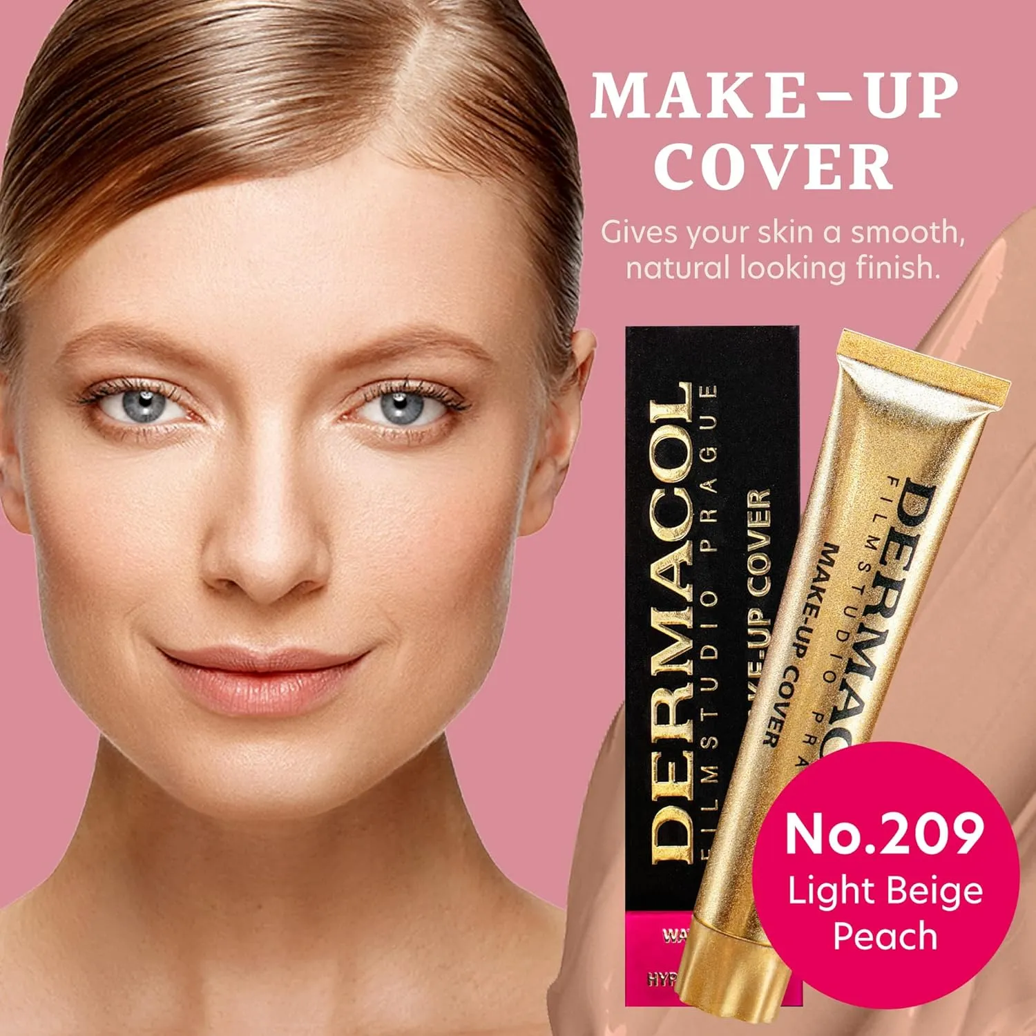 Dermacol - Full Coverage Foundation, Liquid Makeup Matte Foundation with SPF 30, Waterproof Foundation for Oily Skin, Acne, & Under Eye Bags, Long-Lasting Makeup Products, 30g, Shade 209