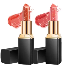 Diamond Glitter Lipstick, 2025 New Diamond Lip Gloss Waterproof Non-Stick Lip Gloss,Long-Lasting with Sparkling Finish Hydrating Lip Stains (#2 #3, One Size)