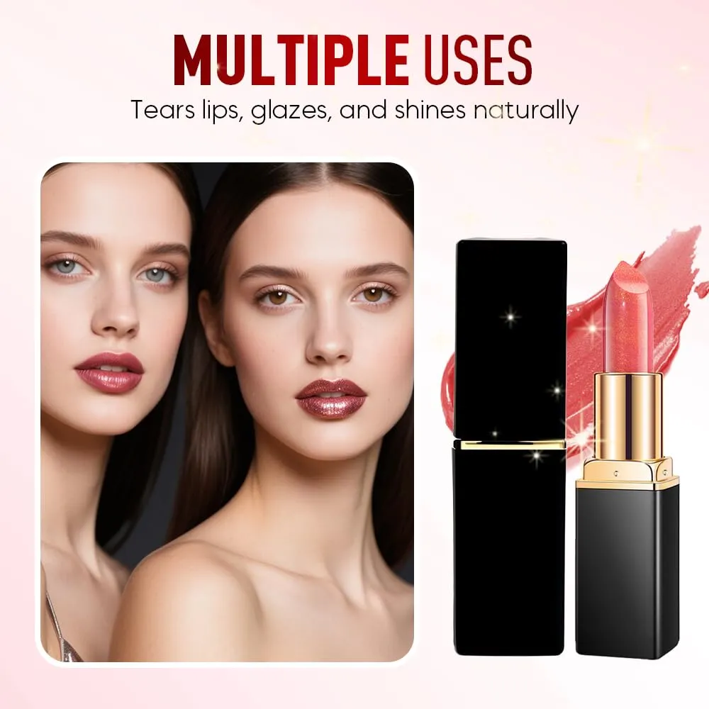 Diamond Glitter Lipstick, 2025 New Diamond Lip Gloss Waterproof Non-Stick Lip Gloss,Long-Lasting with Sparkling Finish Hydrating Lip Stains (#2 #3, One Size)