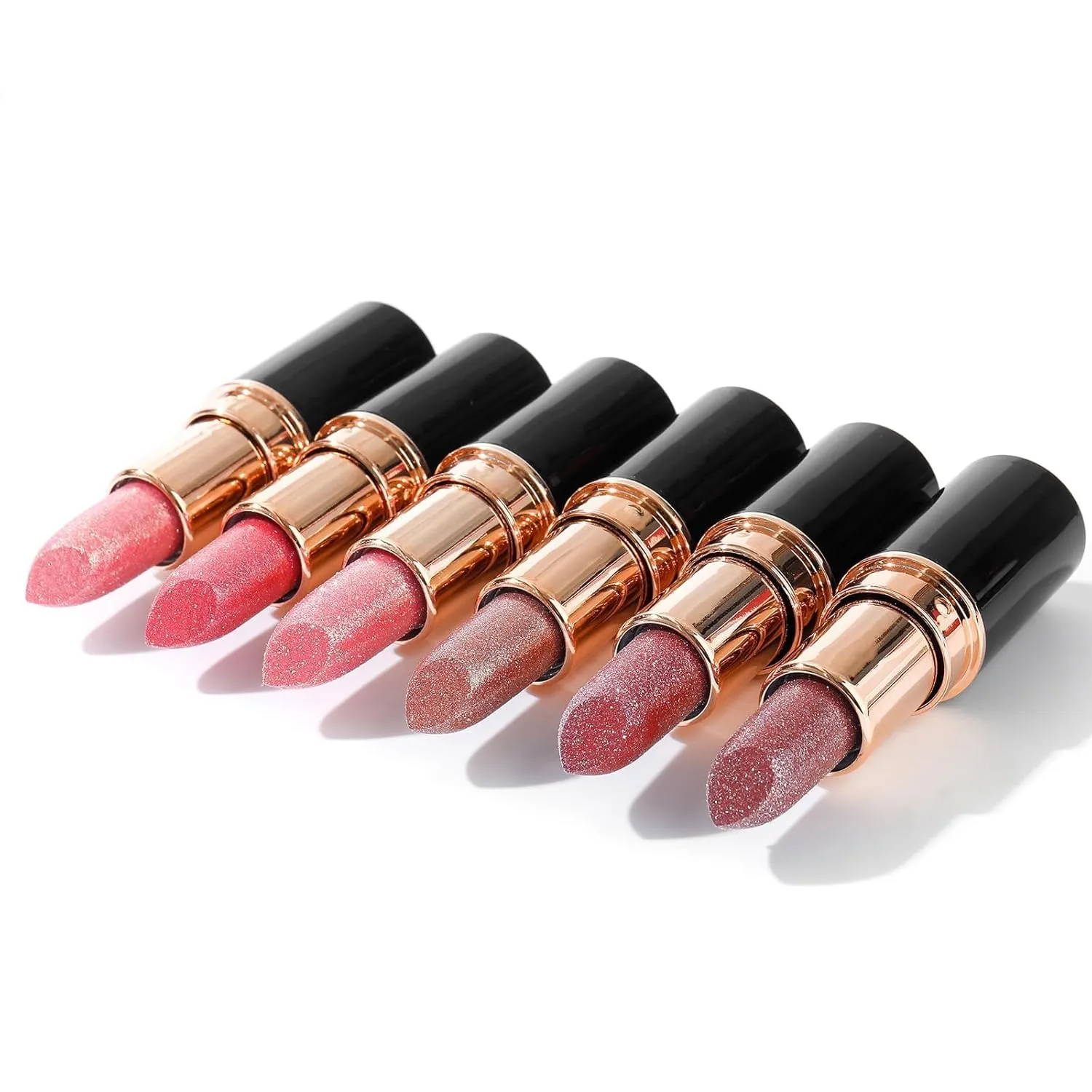 Diamond Glitter Lipstick, Diamond Lip Gloss Glitter Lipstick Waterproof Long Lasting Non-Stick Glitter Shimmer Liptint, Metallic lipsticks for Women (1 Set, 3.5G)