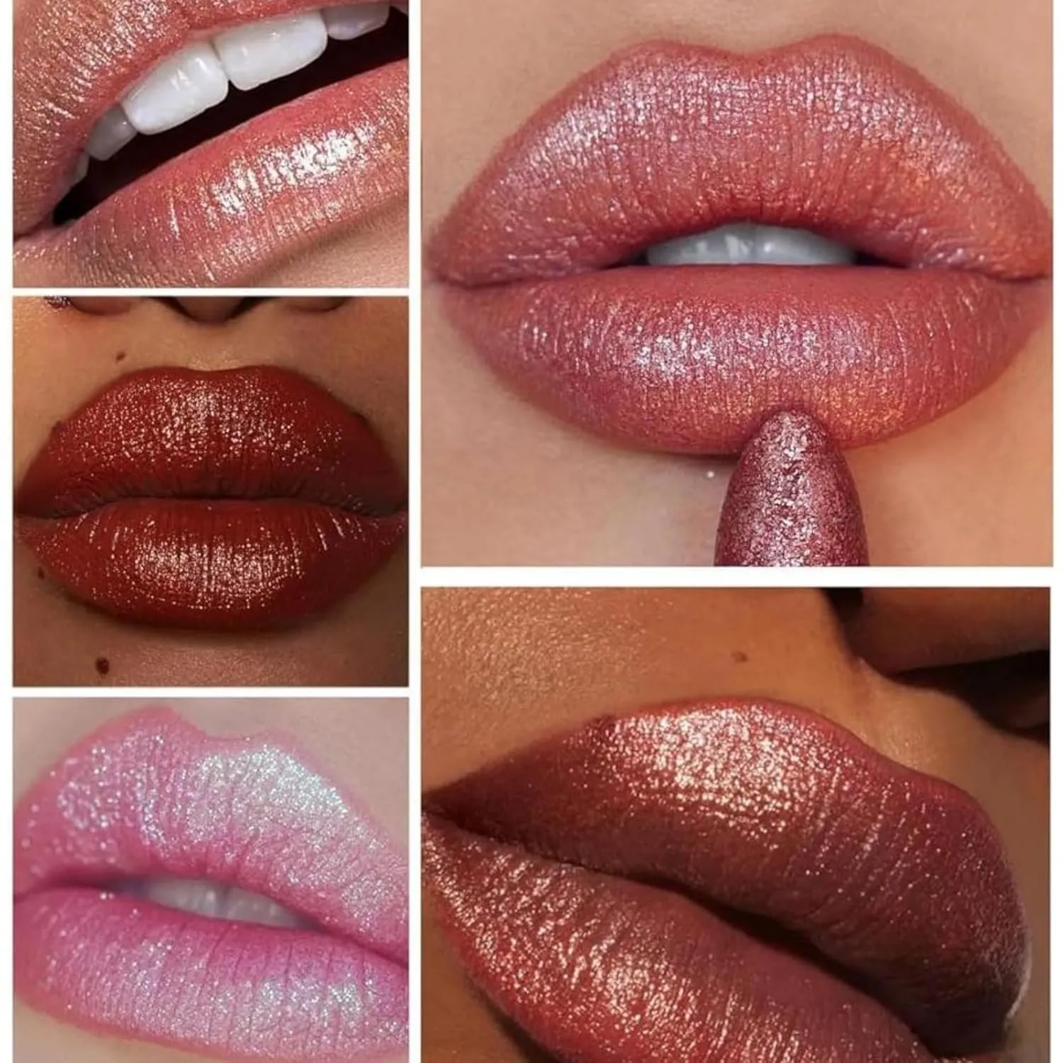 Diamond Glitter Lipstick, Diamond Lip Gloss Glitter Lipstick Waterproof Long Lasting Non-Stick Glitter Shimmer Liptint, Metallic lipsticks for Women (1 Set, 3.5G)