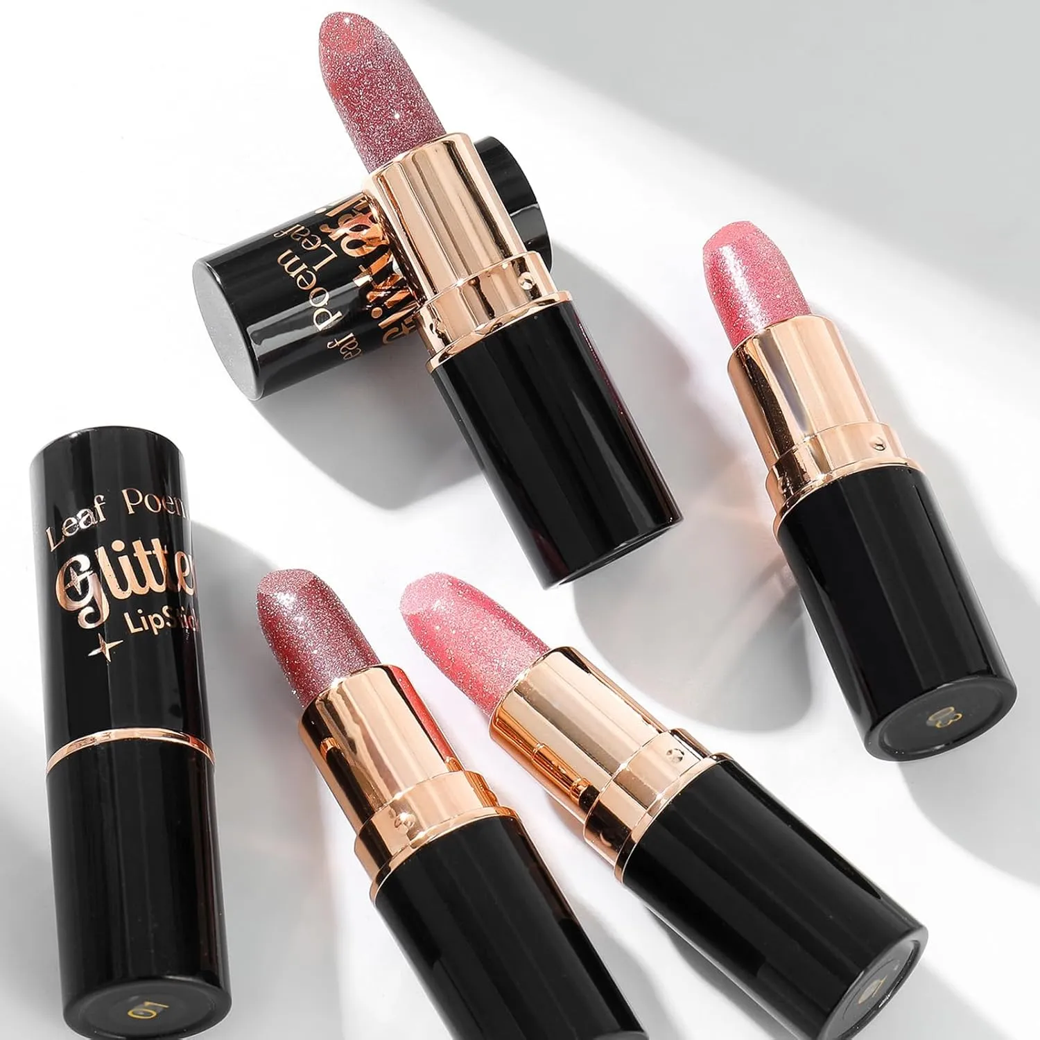 Diamond Lip Gloss Glitter Lipstick Waterproof, Metallic Lipstick for Women, Lightweight Hydrating Formula, Longlasting Waterproof Smudgeproof and Non-stick (#2, 0.2Fl Oz)