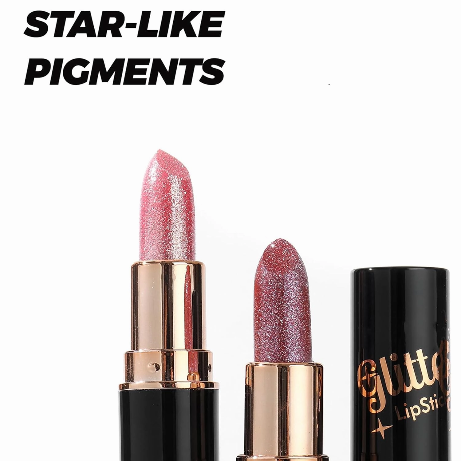 Diamond Lip Gloss Glitter Lipstick Waterproof, Metallic Lipstick for Women, Lightweight Hydrating Formula, Longlasting Waterproof Smudgeproof and Non-stick (#4, 0.2Fl Oz)