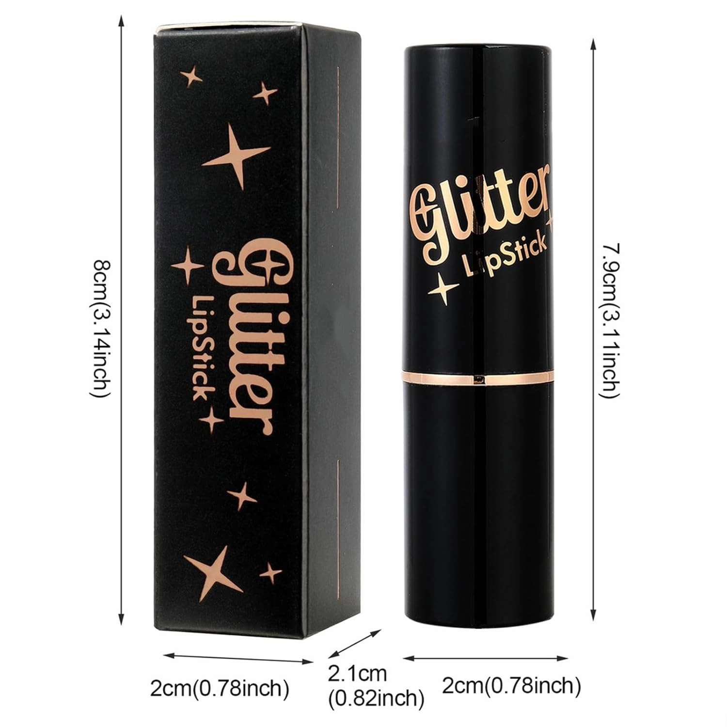 Diamond Lip Gloss Glitter Lipstick Waterproof, Metallic Lipstick for Women, Lightweight Hydrating Formula, Longlasting Waterproof Smudgeproof and Non-stick (#4, 0.2Fl Oz)