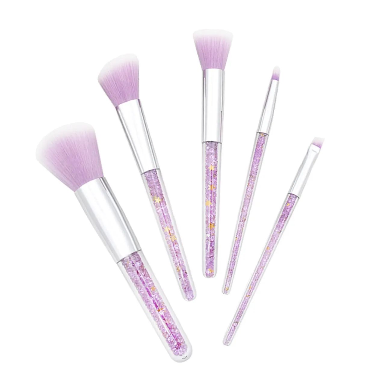 Didiseaon Practical Makeup Kit 5 Pcs Brush Set Double Sided Makeup Brushes for Liquid Foundation for Beginners and Professionals