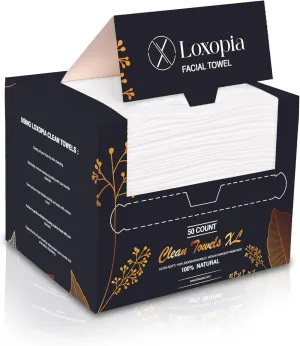 Disposable Face Towels – 50 Count | Ultra-Soft, Lint-Free, Biodegradable Facial Cleansing Cloths for Skincare, Makeup Removal, Travel, and Sensitive Skin