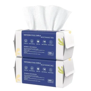Disposable Face Towels,Biodegradable Ultra Soft Washcloths for Sensitive Skin,Suitable for Facial Cleansing,Skin care and Makeup Removal,Lint-free,Trave (200 Count (Pack of 2))