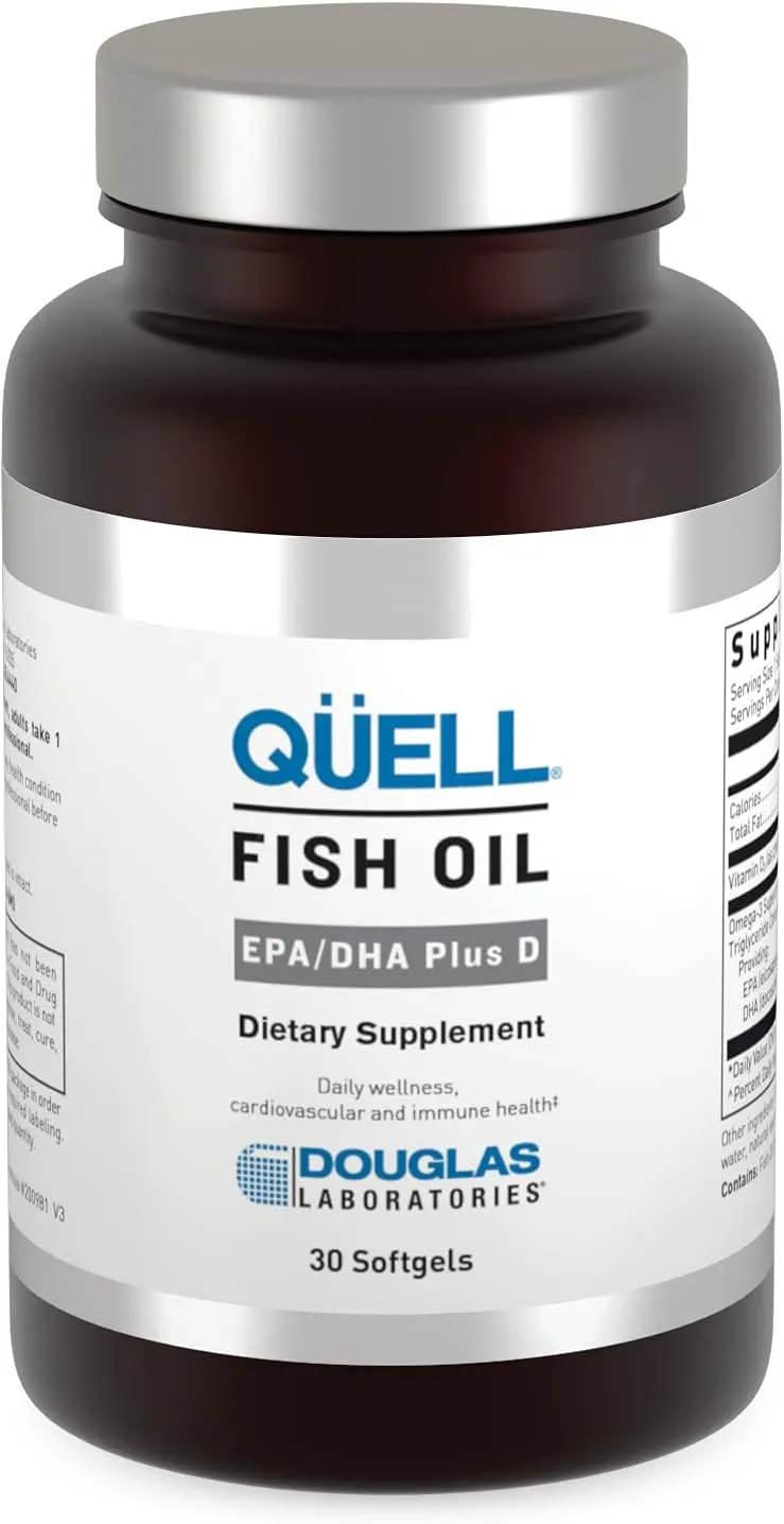 Douglas Laboratories Quell Fish Oil EPA/DHA Plus D | 3:2 Ratio of EPA to DHA Essential Omega 3 Fatty Acids Plus 1,000 I.U. of Vitamin D3* | 30 Softgels
