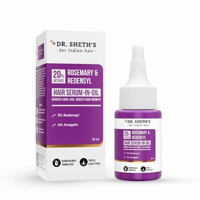 Dr.Shet.h Rosemary & Redensyl Hair Serum-In-Oil|Boosts Hair Growth & Reduce Hair Fall| With 20% Hair Growth Actives 3% Redensyl,4% Anagain,Rosemary Oil,Caffeine & Peptides,50G|For Men & Women|30 Ml